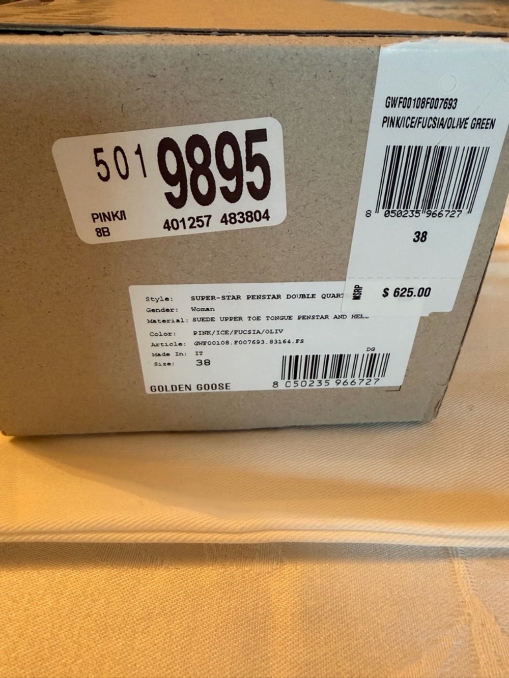 Golden Goose Low Top Beige Suede Sneakers w/Black Heel Tab-Super Star, see pics - Picture 8 of 10